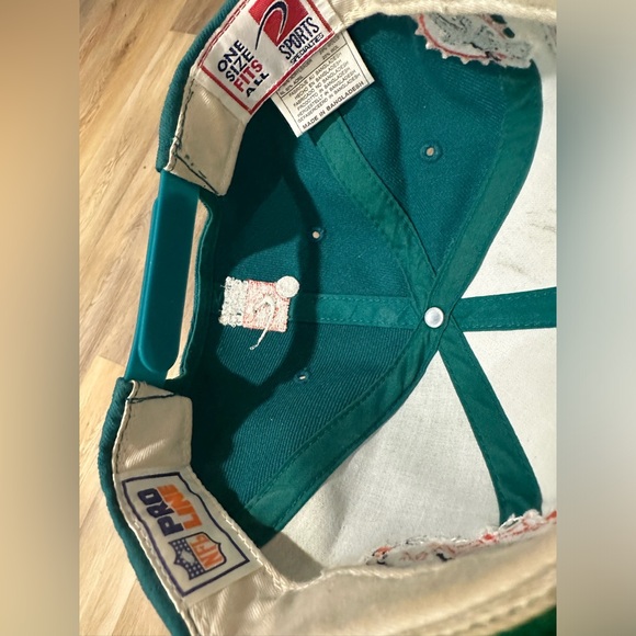 1991 Sports Specialties NFL ProLine Miami Dolphins Grid Wool Snapback Hat Cap - Picture 9 of 10